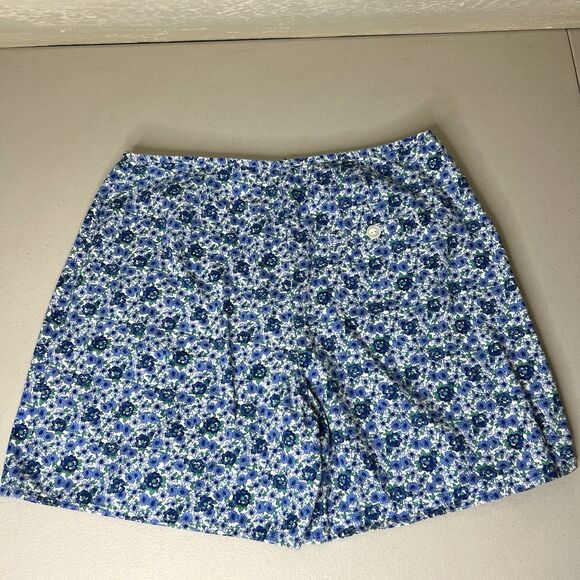 Vtg Basic Editions Womens Skort‎ Size 16 Blue Floral Cotton Built In Shorts Boho - Picture 10 of 10